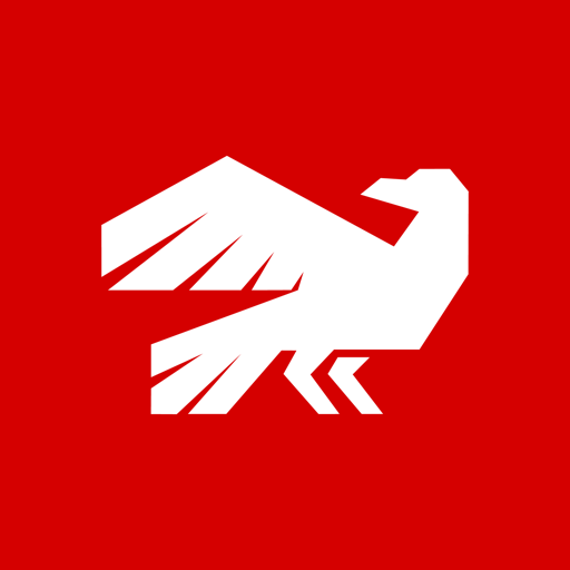 Crowkis logo: a white geometric crow on red